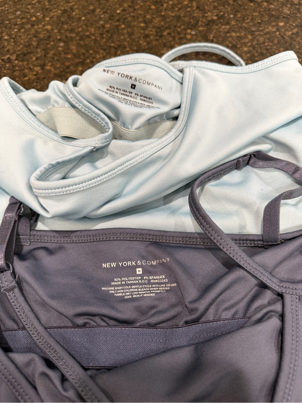 New York & Company BUNDLE LOT SET Blue & Grey Women's Camisole Tank Shelf Bra - Picture 2 of 8